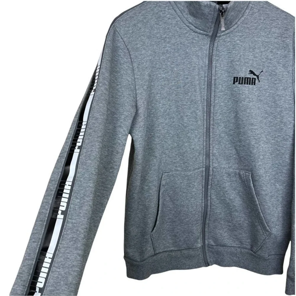 PUMA Full Zip Fleece Track Jacket Grey Size Small - Picture 4 of 14